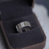 Vertical striped silver ring - Image 2