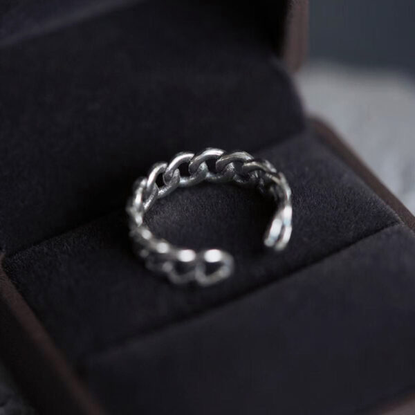 Chain style silver ring - Image 2