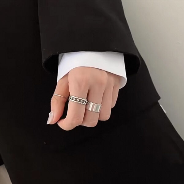 Chain style silver ring - Image 7