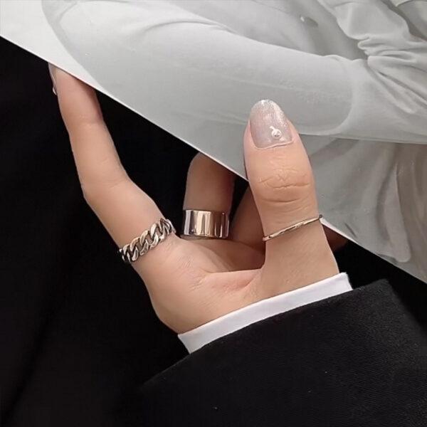 Chain style silver ring - Image 3