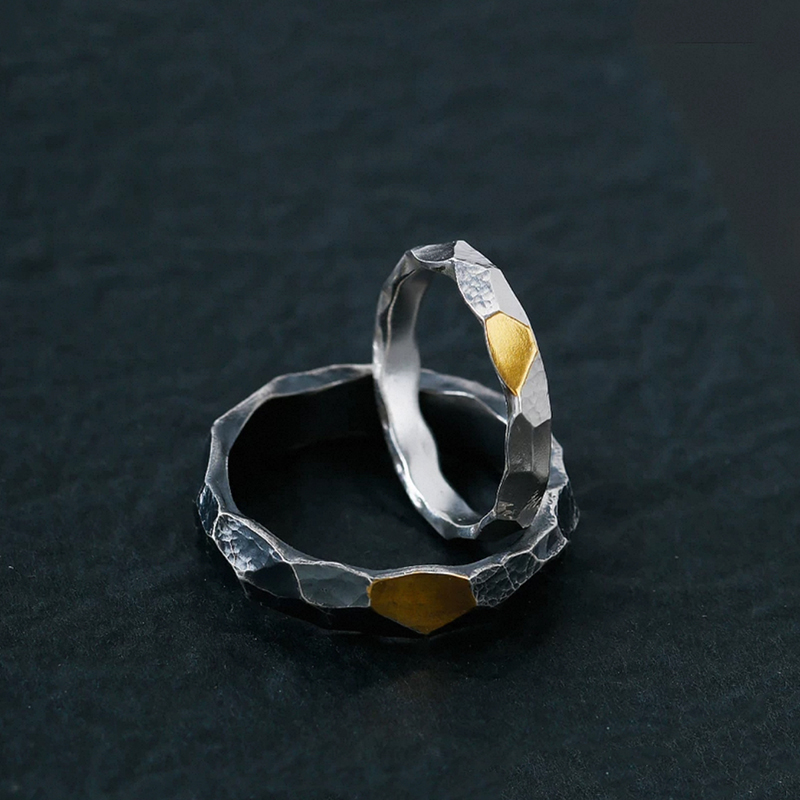 Hand-hammered sterling silver ring